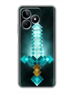 Чехол для Realme C53 с картинкой «Алмазный меч неон»