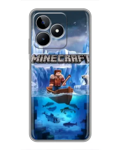 Чехол для Realme C53 с картинкой «Minecraft ледяной мир»