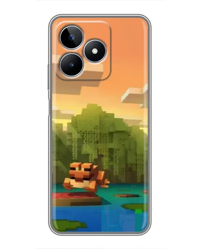 Чехол для Realme C53 с картинкой «Майнкрафт закат солнца»