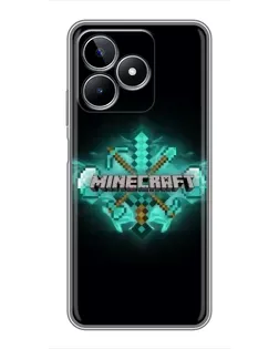 Чехол для Realme C53 с картинкой «Minecraft Diamond лого»