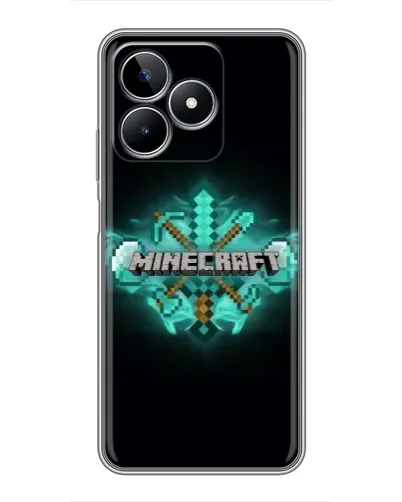 Чехол для Realme C53 с картинкой «Minecraft Diamond лого»