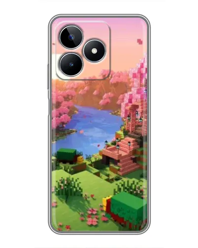 Чехол для Realme C53 с картинкой «Розовое дерево Minecraft»