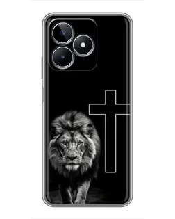 Чехол для Realme C53 с картинкой «Лев и Крест» Чехол для Realme C53 с картинкой «Лев и Крест»