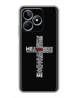 Чехол для Realme C53 с картинкой «Текстовый крест» Чехол для Realme C53 с картинкой «Текстовый крест»