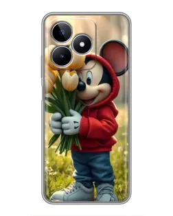 Чехол для Realme C53 с картинкой «Микки с тюльпанами» Чехол для Realme C53 с картинкой «Микки с тюльпанами»