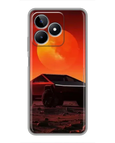 Чехол для Realme C53 с картинкой «Cybertruck на Марсе»