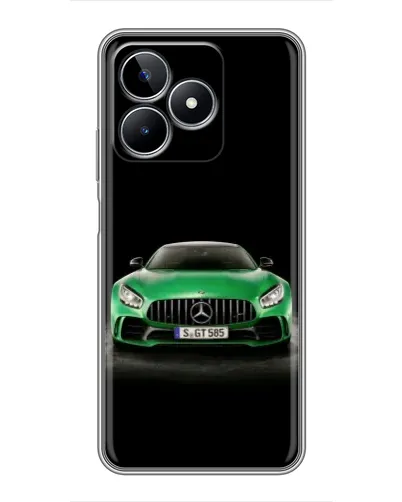 Чехол для Realme C53 с картинкой «Mercedes — неоновый лого»