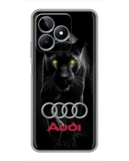Чехол для Realme C53 с картинкой «Пантера и Audi»