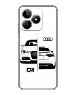 Чехол для Realme C53 с картинкой «Audi — контрастный дизайн»