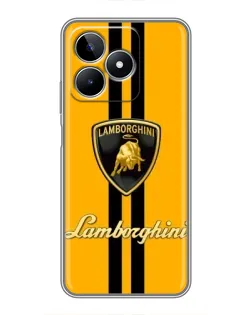 Чехол для Realme C53 с картинкой «Lamborghini Stripe желтый»