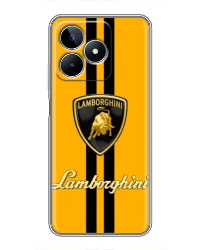 Чехол для Realme C53 с картинкой «Lamborghini Stripe желтый»