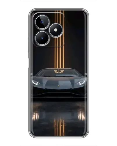 Чехол для Realme C53 с картинкой «Lamborghini золотые линии»