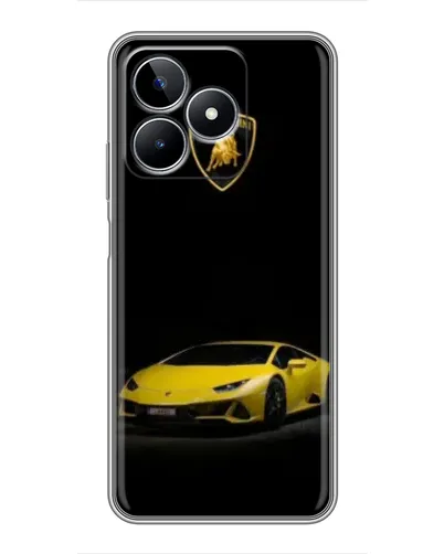 Чехол для Realme C53 с картинкой «Lamborghini желтый акцент»
