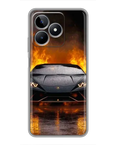 Чехол для Realme C53 с картинкой «Lamborghini в огне»