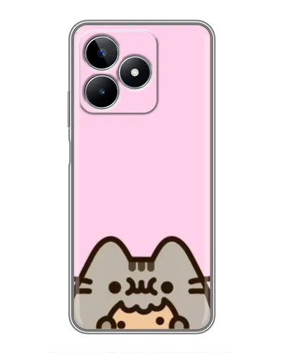 Чехол для Realme C53 с картинкой «Pusheen и печенье»