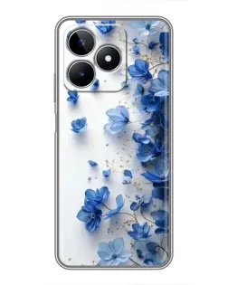Чехол для Realme C53 с картинкой «Голубой цветочный каскад» Чехол для Realme C53 с картинкой «Голубой цветочный каскад»