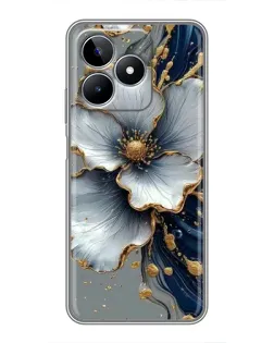 Чехол для Realme C53 с картинкой «Белый цветок и золотой флюид» Чехол для Realme C53 с картинкой «Белый цветок и золотой флюид»