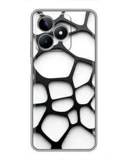 Чехол для Realme C53 с картинкой «Белая объемная сетка» Чехол для Realme C53 с картинкой «Белая объемная сетка»