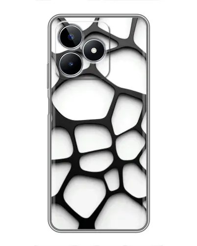 Чехол для Realme C53 с картинкой «Белая объемная сетка»