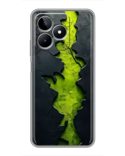 Чехол для Realme C53 с картинкой «Салатовый разлом скалы»