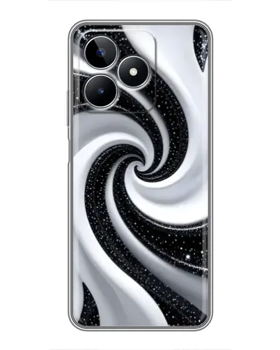 Чехол для Realme C53 с картинкой «Черно-белая спираль»