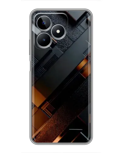 Чехол для Realme C53 с картинкой «Черные геометрические блоки»