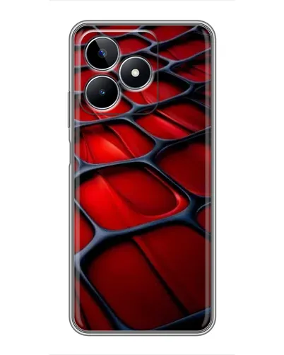 Чехол для Realme C53 с картинкой «Красная глянцевая сетка»