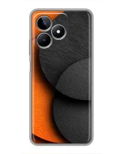 Чехол для Realme C53 с картинкой «Геометрия оранжевых кругов»