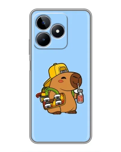 Чехол для Realme C53 с картинкой «Капибара на скейте»
