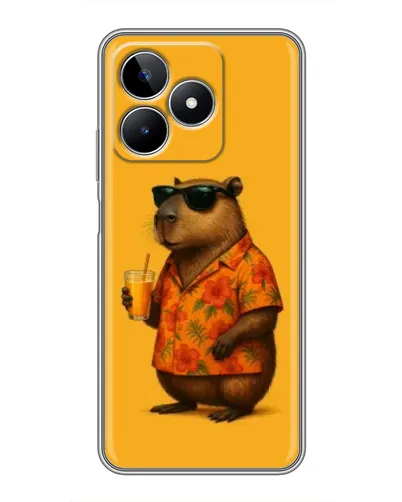 Чехол для Realme C53 с картинкой «Капибара на отдыхе»