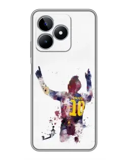 Чехол для Realme C53 с картинкой «Акварельный Месси Барселона»