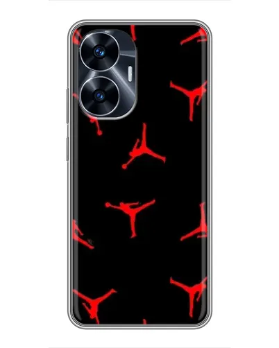 Чехол для Realme C55 с картинкой «Jordan Red Pattern»