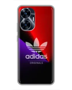 Чехол для Realme C55 с картинкой «Adidas Red Neon»
