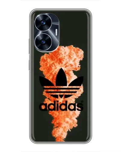 Чехол для Realme C55 с картинкой «Оранжевый дым Adidas» Чехол для Realme C55 с картинкой «Оранжевый дым Adidas»