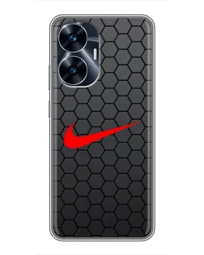 Чехол для Realme C55 с картинкой «Nike — карбоновая сетка» Чехол для Realme C55 с картинкой «Nike — карбоновая сетка»