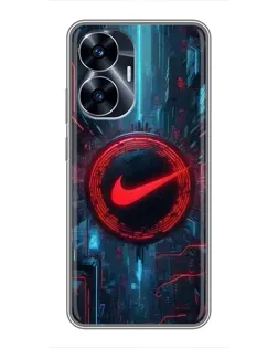 Чехол для Realme C55 с картинкой «Техногенный стиль Nike» Чехол для Realme C55 с картинкой «Техногенный стиль Nike»