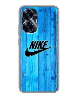 Чехол для Realme C55 с картинкой «Голубое дерево Nike» Чехол для Realme C55 с картинкой «Голубое дерево Nike»