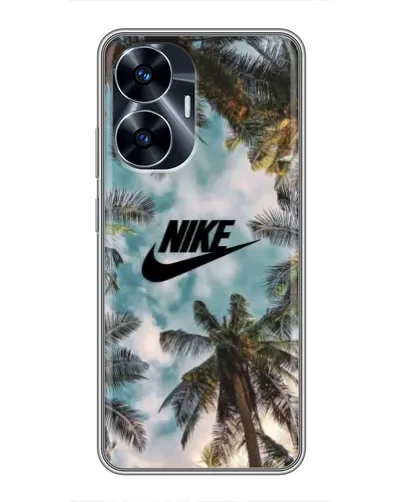 Чехол для Realme C55 с картинкой «Тропический принт Nike» Чехол для Realme C55 с картинкой «Тропический принт Nike»