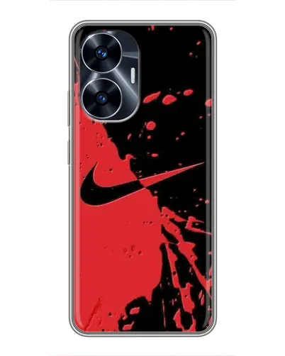 Чехол для Realme C55 с картинкой «Красные брызги Nike» Чехол для Realme C55 с картинкой «Красные брызги Nike»