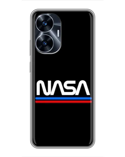 Чехол для Realme C55 с картинкой «NASA — классика Red Blue» Чехол для Realme C55 с картинкой «NASA — классика Red Blue»