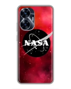 Чехол для Realme C55 с картинкой «NASA — красная туманность»