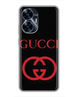 Чохол для Realme C55 з картинкою «Gucci — червоний логотип»