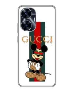 Чохол для Realme C55 з картинкою «Міккі Маус Gucci — смуги»