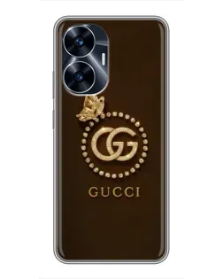 Чохол для Realme C55 з картинкою «Gucci — золотий метелик»