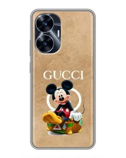 Чохол для Realme C55 з картинкою «Міккі Маус Gucci — крафт»