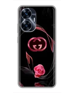 Чохол для Realme C55 з картинкою «Gucci — неонова троянда»