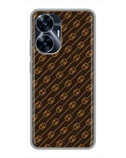 Чохол для Realme C55 з картинкою «Gucci — золоті діагоналі»