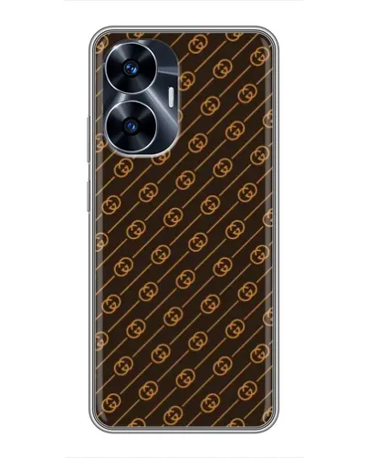Чехол для Realme C55 с картинкой «Gucci — золотые диагонали» Чехол для Realme C55 с картинкой «Gucci — золотые диагонали»