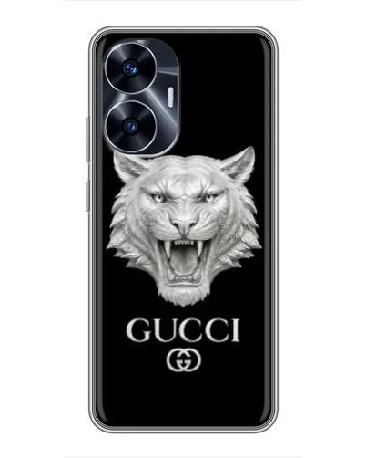 Чохол для Realme C55 з картинкою «Gucci — срібний лев» Чохол для Realme C55 з картинкою «Gucci — срібний лев»