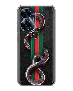Чохол для Realme C55 з картинкою «Gucci — змія на смузі»